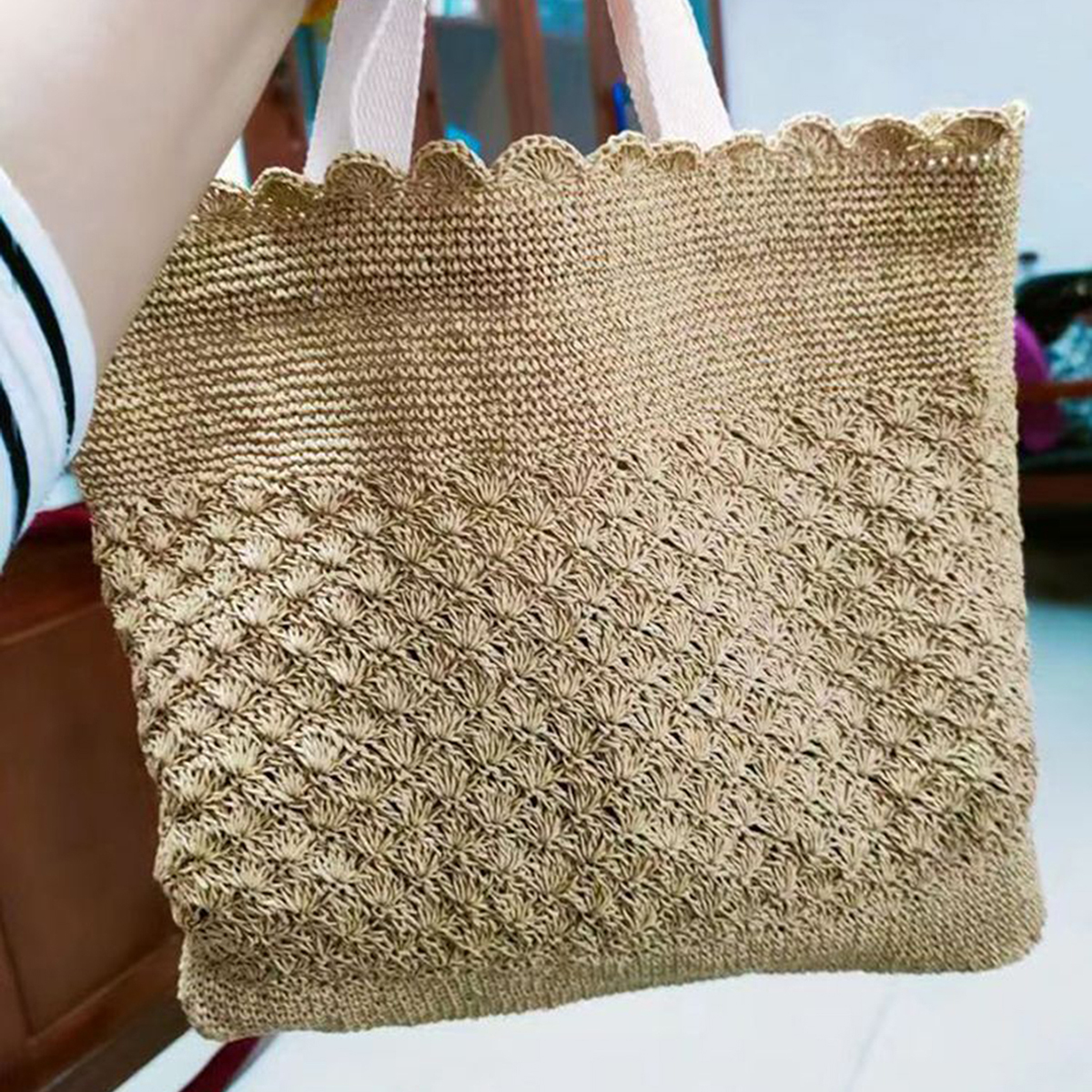 100g Raffia Straw Yarn Handmad - Crochet Bag Raffia 评论和价格