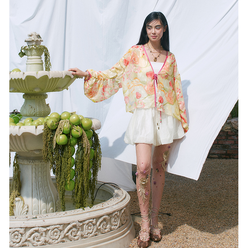 ELFSACK Floral Print Sheer Kim - Kimono Sheer Floral 评论和价格