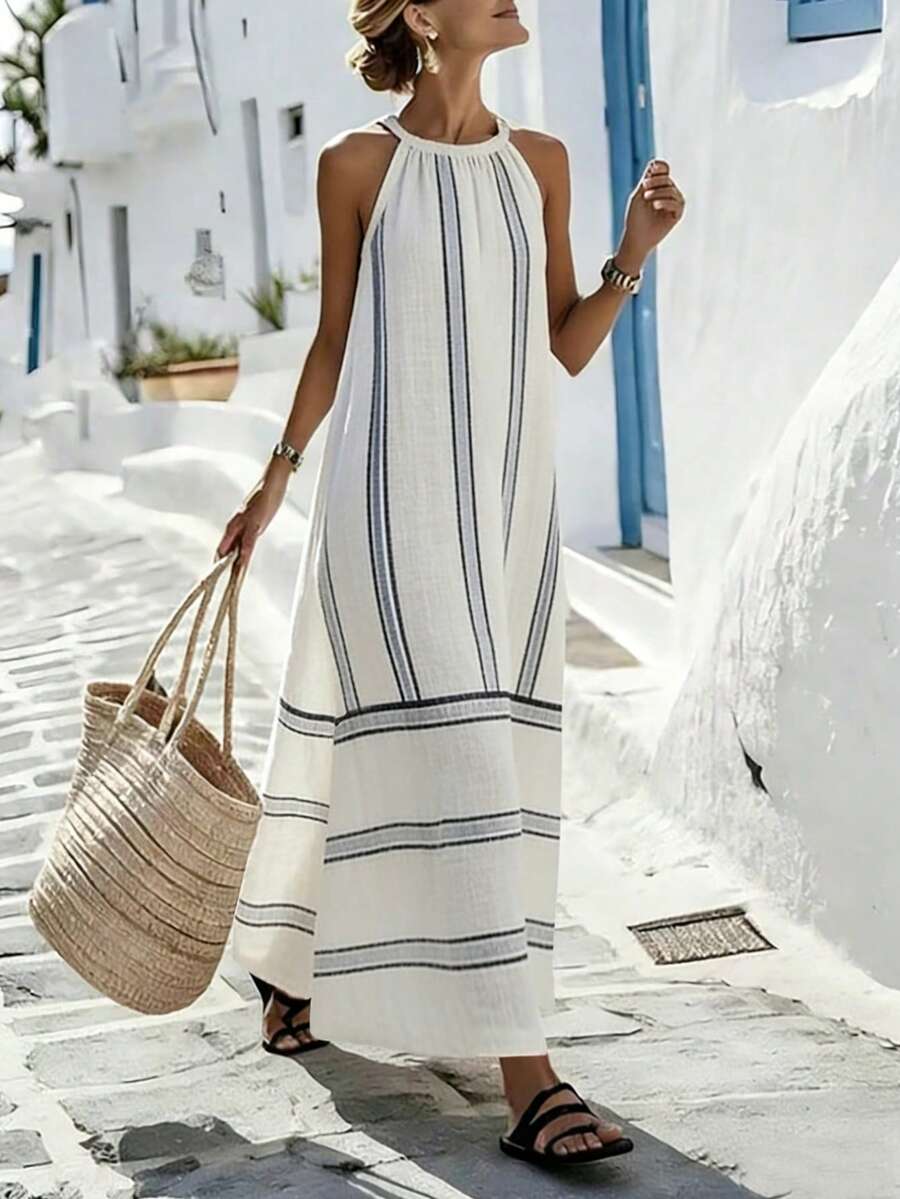 Women Sleeveless Halter Maxi D - Maxi Dress Halter 评论和价格