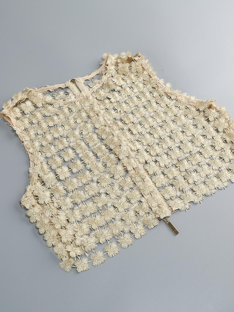 VC Stylish Beige Sleeveless Cr - Crop Top Crochet 评论和价格