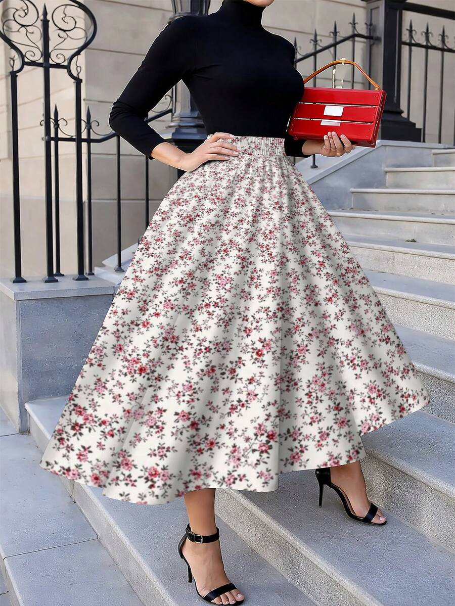 Oversized Floral Midi Skirt Pi - Midi Skirt Floral 评论和价格