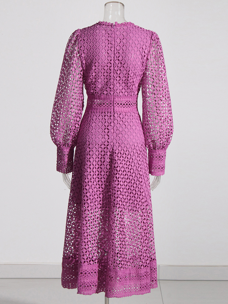 TWOTWINSTYLE Embroidery Cut Ou - Linen Dress Wrap 评论和价格
