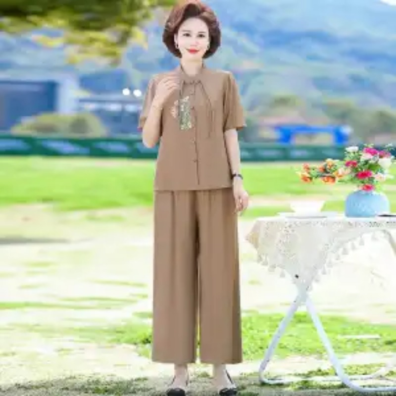 Women's Chinese Style Embroide - Linen Pant Wide 评论和价格