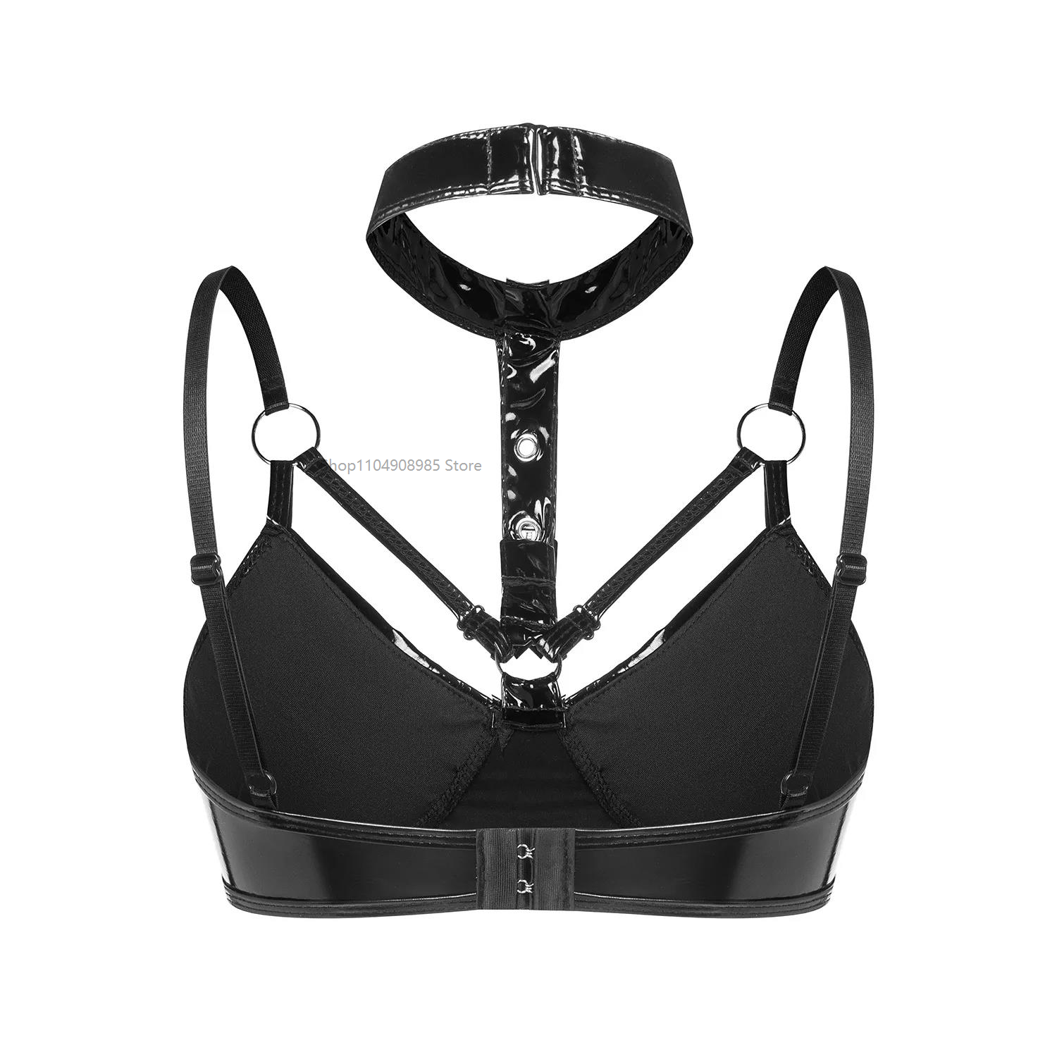 Black/Red Women's Sexy Halter  - Bralette Triangle Set 评论和价格