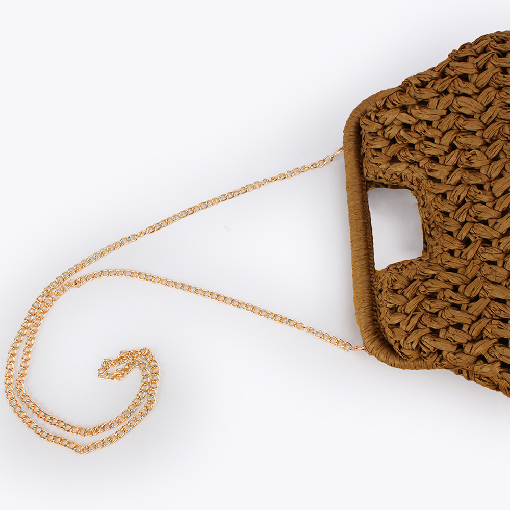 Elegant Ladies Chain Hand Knit - Crochet Bag Raffia 评论和价格