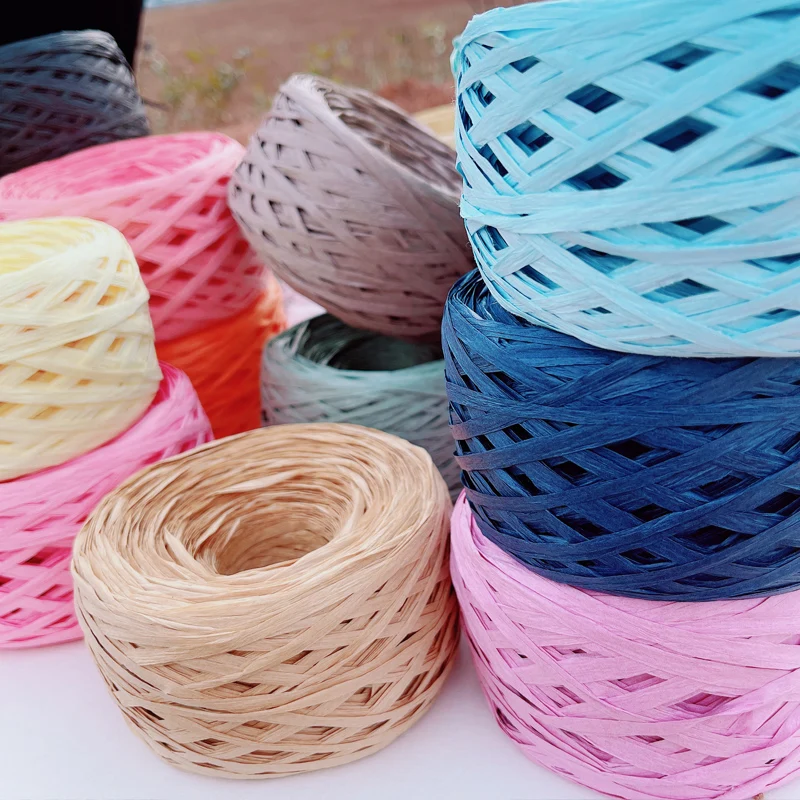 180m raffia Yarn paper Grass f - Crochet Bag Raffia 评论和价格