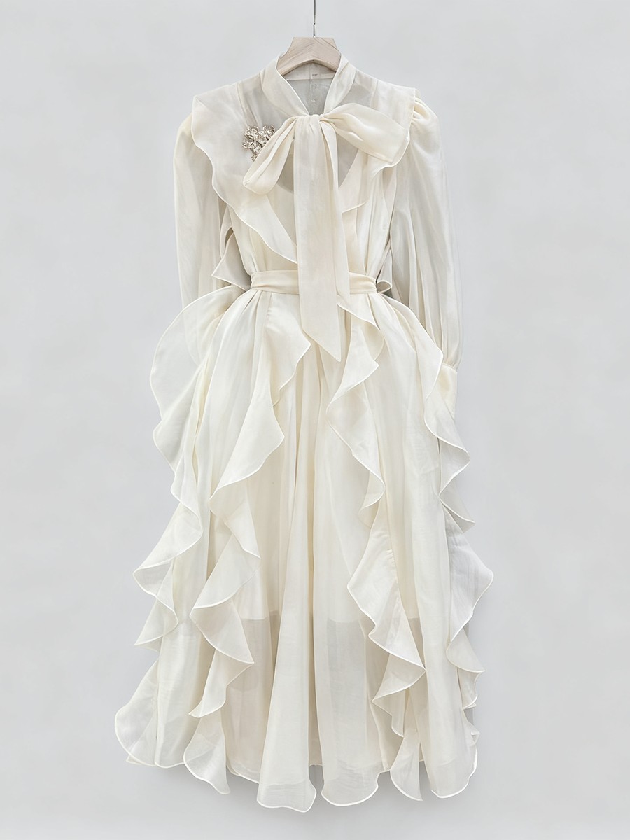 TWOTWINSTYLE Solid Spliced Ruf - Linen Dress Wrap 评论和价格