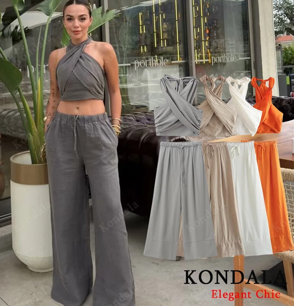 KONDALA Sexy Casual Crossover  - Linen Pant Wide 评论和价格