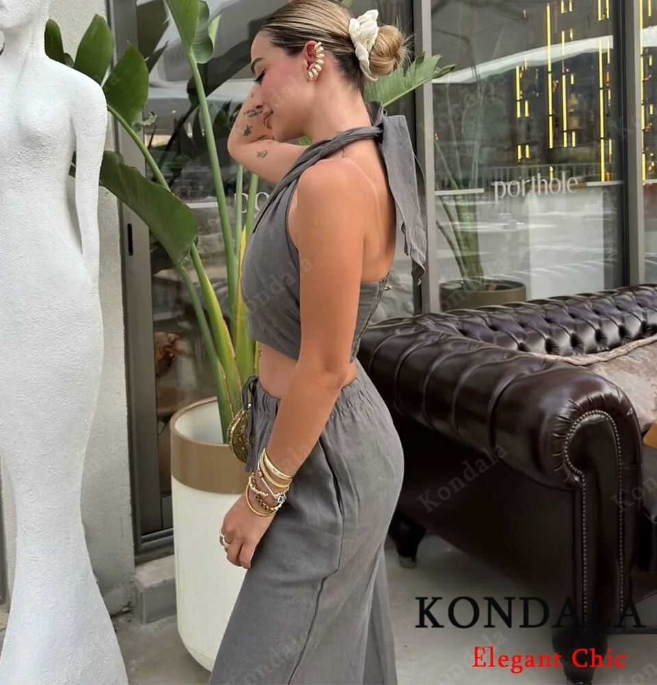 KONDALA Sexy Casual Crossover  - Linen Pant Wide 评论和价格