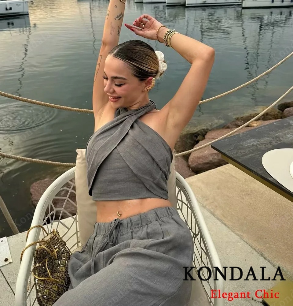KONDALA Sexy Casual Crossover  - Linen Pant Wide 评论和价格