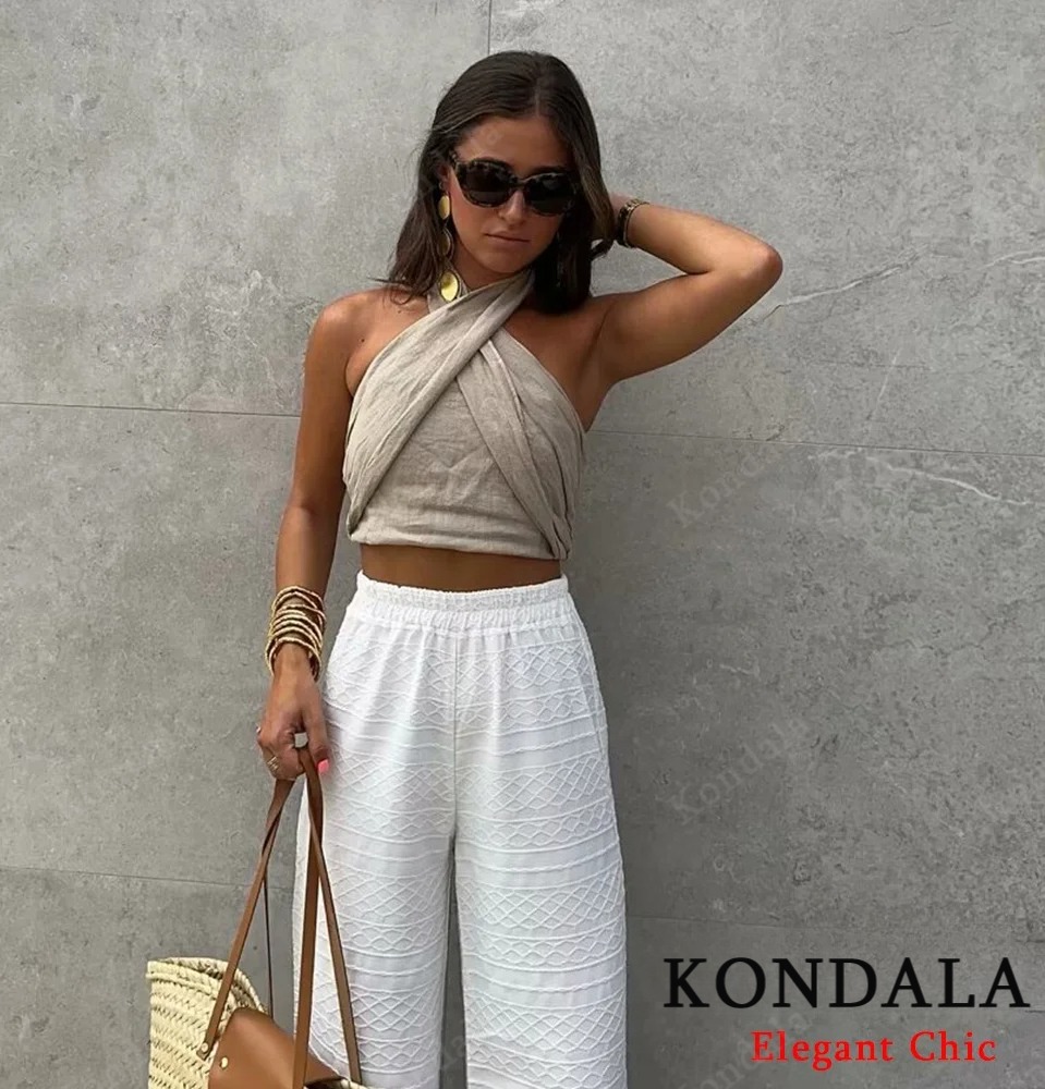 KONDALA Sexy Casual Crossover  - Linen Pant Wide 评论和价格