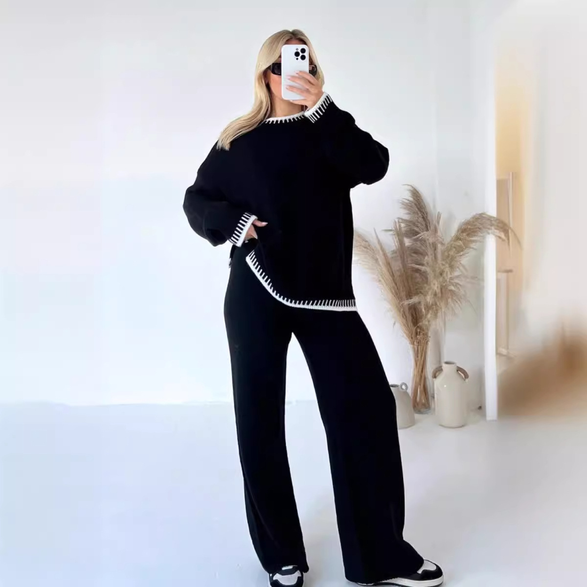Women Wide Leg Pant Sets Two P - Linen Pant Wide 评论和价格