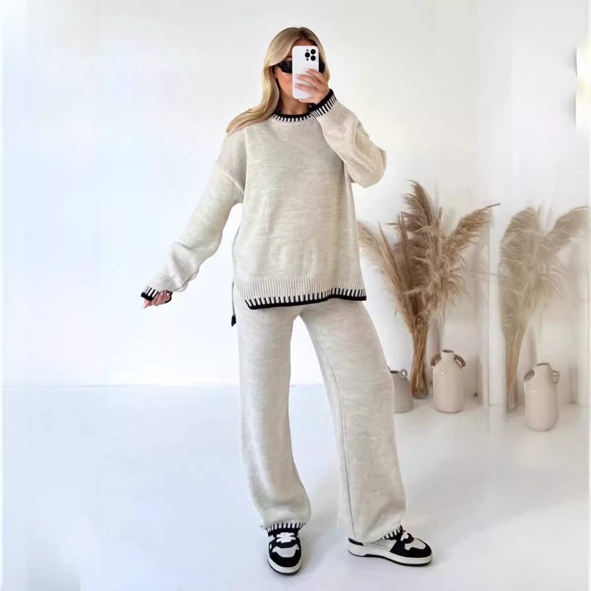 Women Wide Leg Pant Sets Two P - Linen Pant Wide 评论和价格