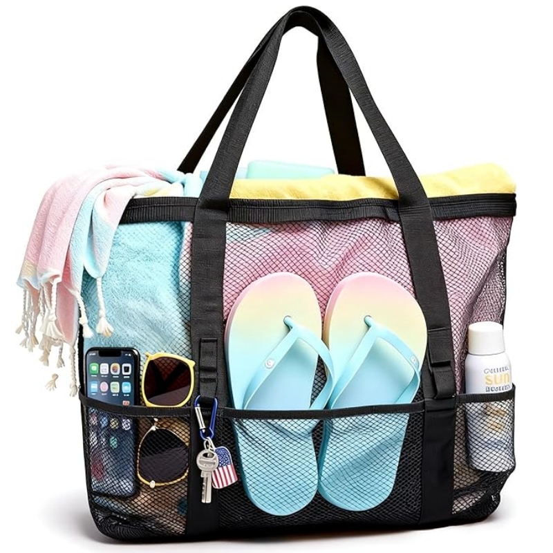 Travel Mesh Beach Bag for Wome - Tote Bag Beach 评论和价格