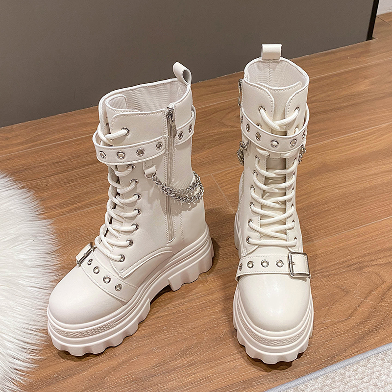 Autumn Thick Heel Ankle Boots  - Wedge Espadrille Women 评论和价格