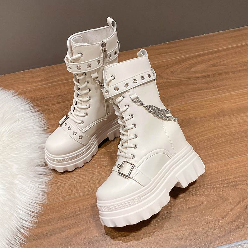 Autumn Thick Heel Ankle Boots  - Wedge Espadrille Women 评论和价格