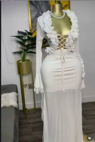 Fashion Women Set Mesh Full Sl - Crop Top Crochet 评论和价格