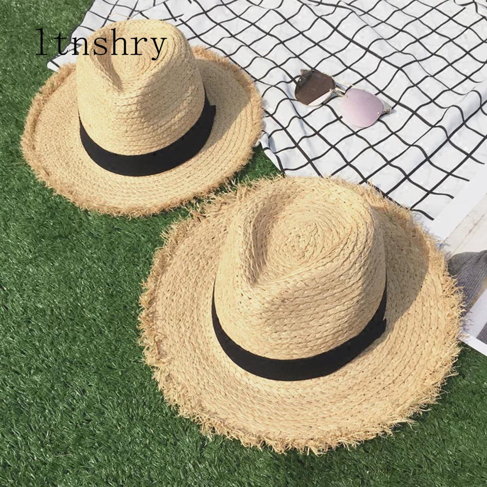new Wide Brim Raffia Sun Hat f - Hat Floppy Wide 评论和价格