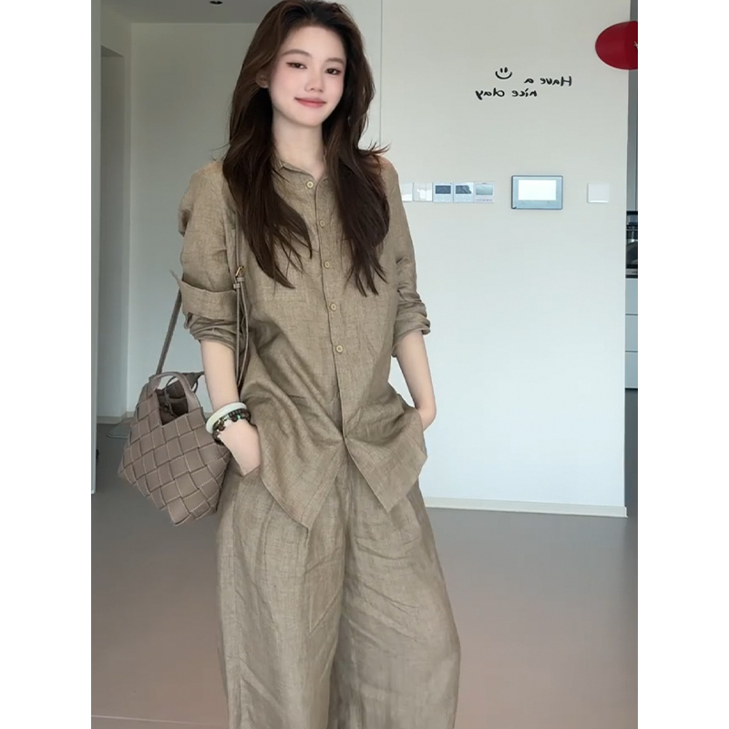 High-End Cotton Linen Blend Wo - Linen Pant Wide 评论和价格