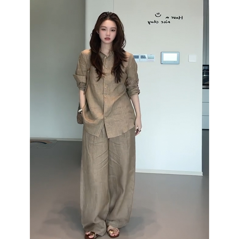 High-End Cotton Linen Blend Wo - Linen Pant Wide 评论和价格