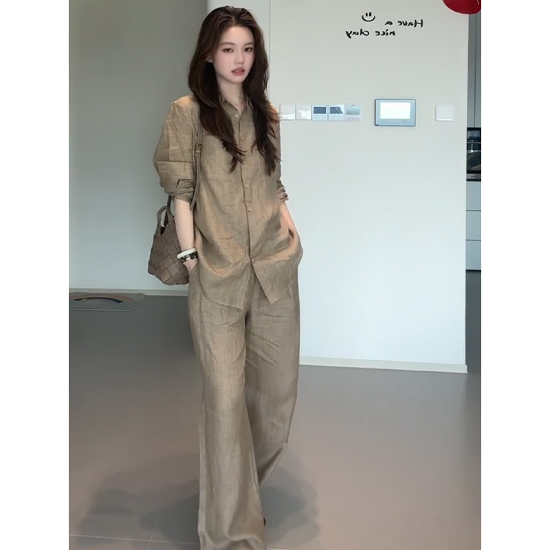 High-End Cotton Linen Blend Wo - Linen Pant Wide 评论和价格