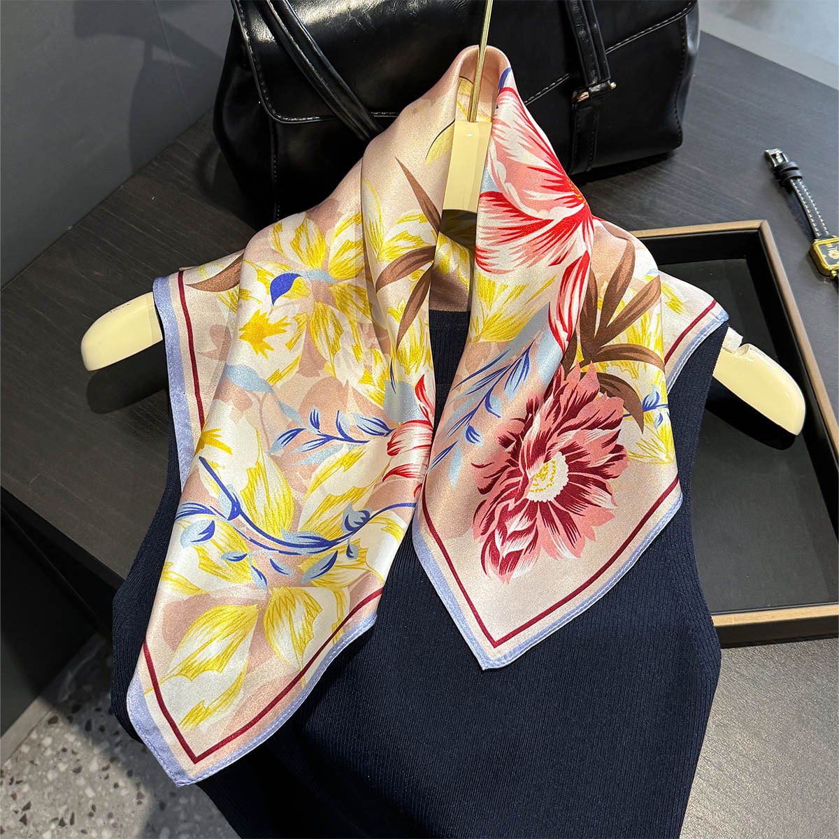 New 100% Silk Square Scarf for - Headband Summer Knit 评论和价格
