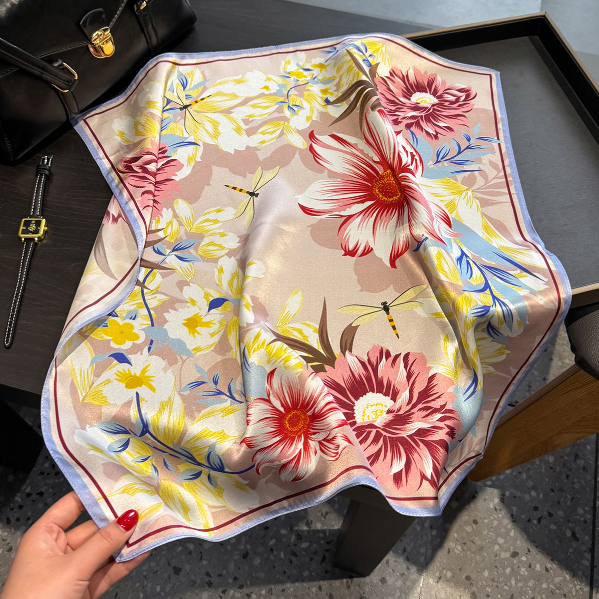 New 100% Silk Square Scarf for - Headband Summer Knit 评论和价格