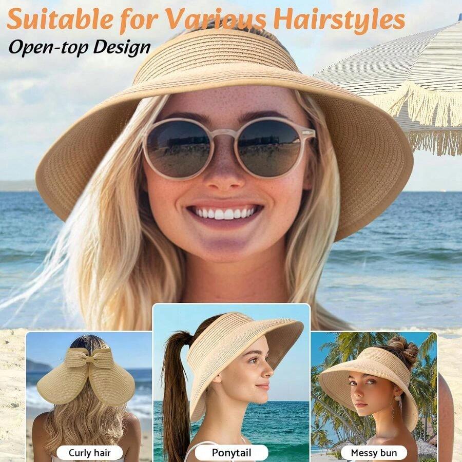 NPQQUAN Sun Visor Hats For Wom - Hat Floppy Wide 评论和价格
