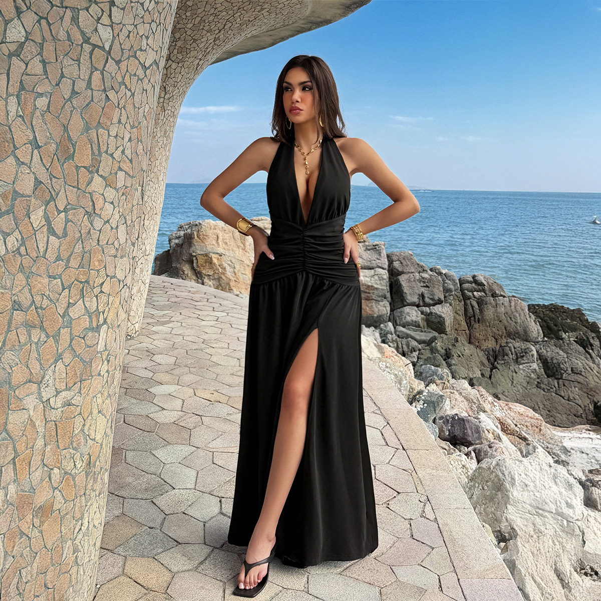 Women's Dress 2 Colors Halter  - Maxi Dress Halter 评论和价格