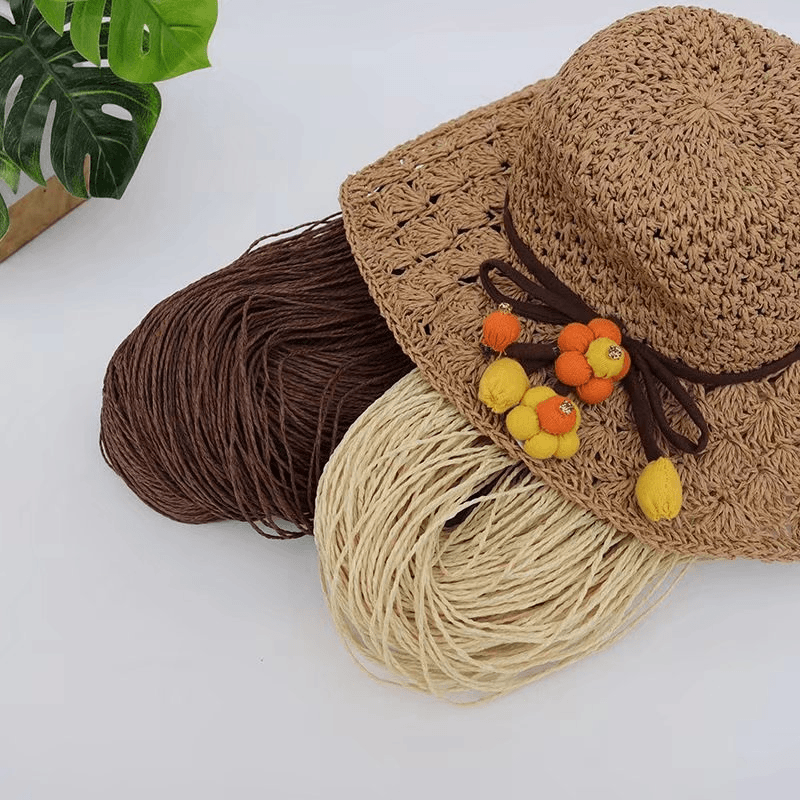 200g 2ply Cotton Raffia Yarn f - Crochet Bag Raffia 评论和价格