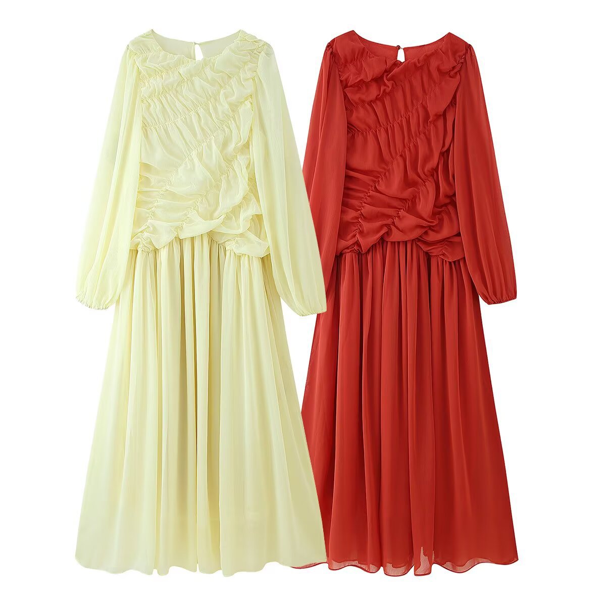 Autumn Long Sleeve Dresses 202 - Linen Dress Wrap 评论和价格