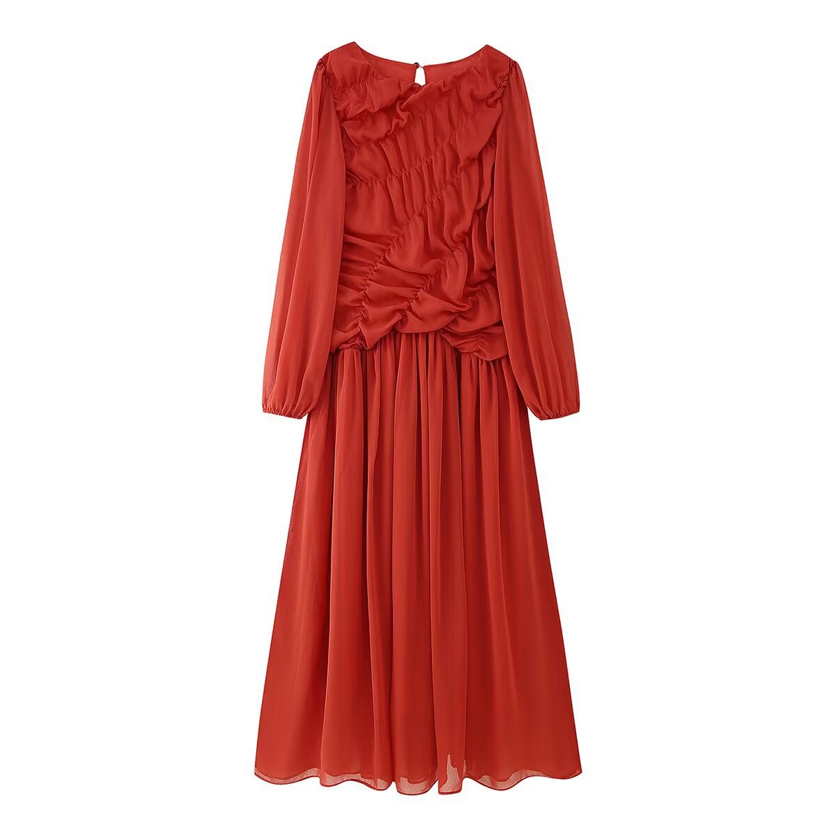 Autumn Long Sleeve Dresses 202 - Linen Dress Wrap 评论和价格