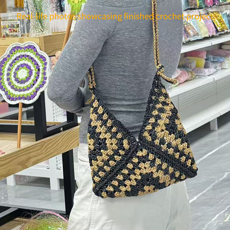 100g/pcs Flat Raffia Paper Yar - Crochet Bag Raffia 评论和价格