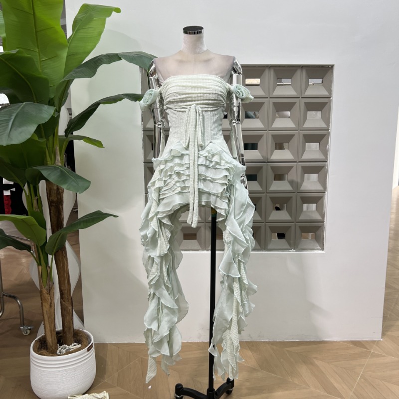 KBQ Solid Spliced Tassel Irreg - Maxi Dress Halter 评论和价格