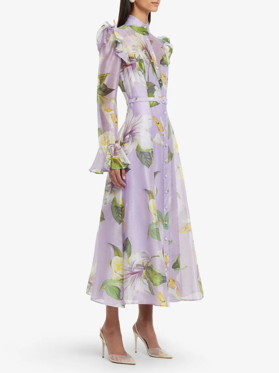 TWOTWINSTYLE Printing Spliced  - Linen Dress Wrap 评论和价格