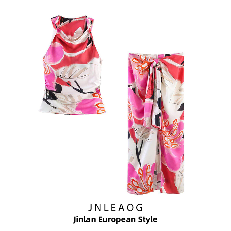 JNLEAOG Summer New Women's Sil - Midi Skirt Floral 评论和价格