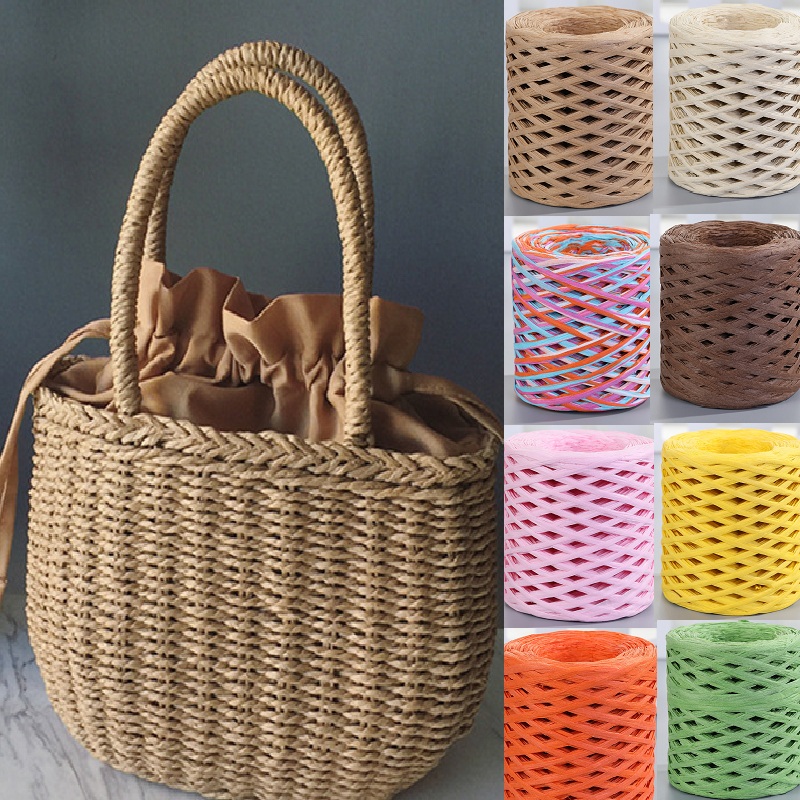 200m Natural Raffia Straw Yarn - Crochet Bag Raffia 评论和价格