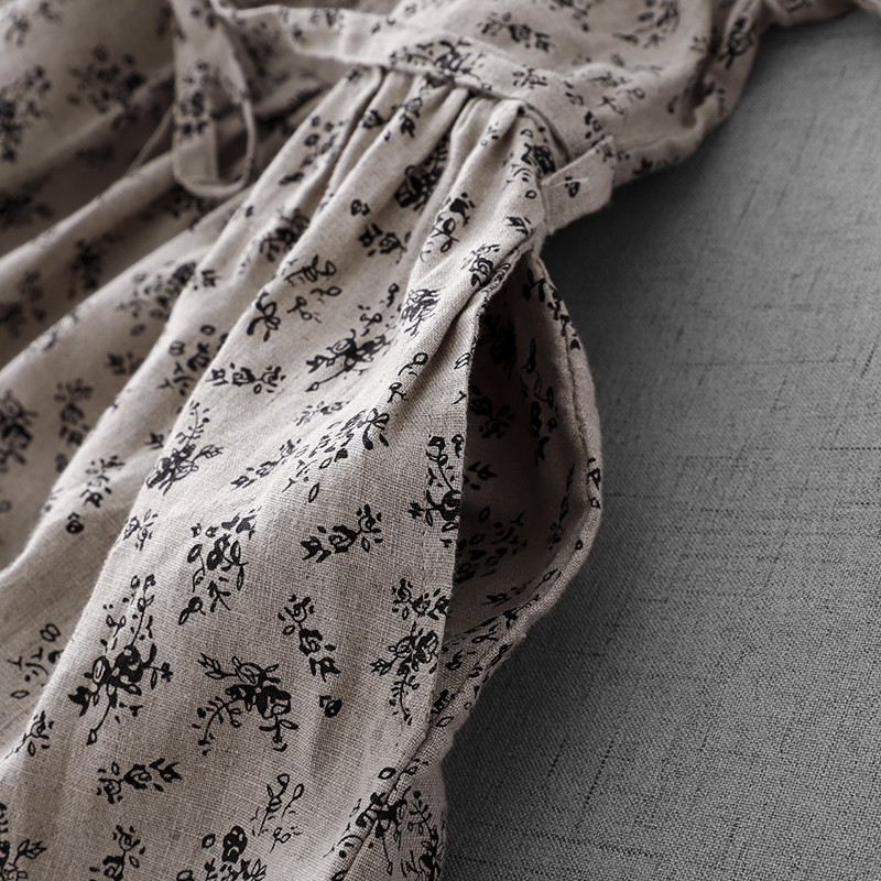 Summer Floral Cotton Linen Dr  - Midi Skirt Floral 评论和价格