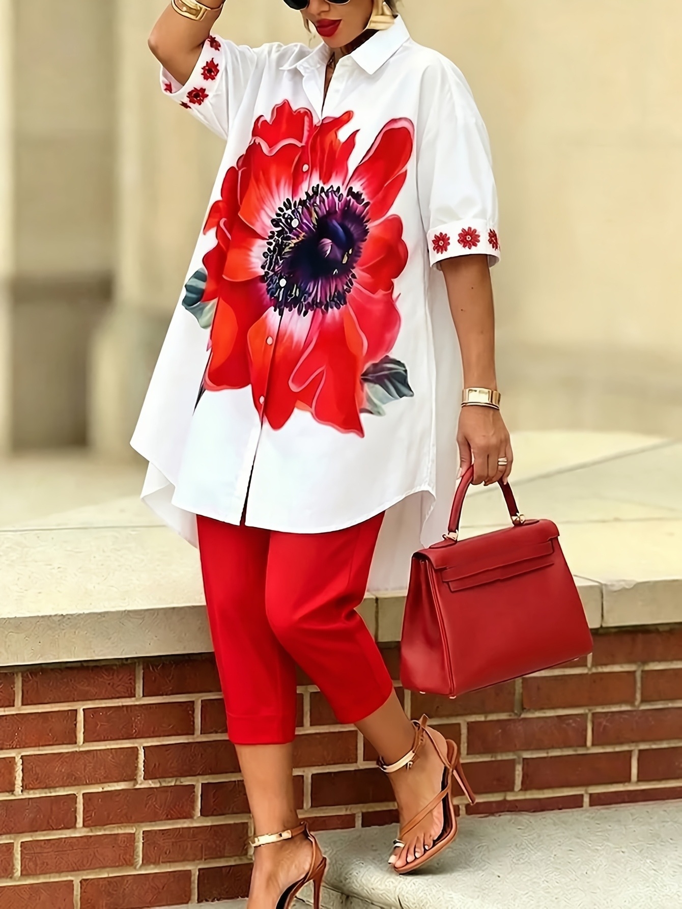 Vintage Women Floral Printed 2 - Romper Floral Print 评论和价格