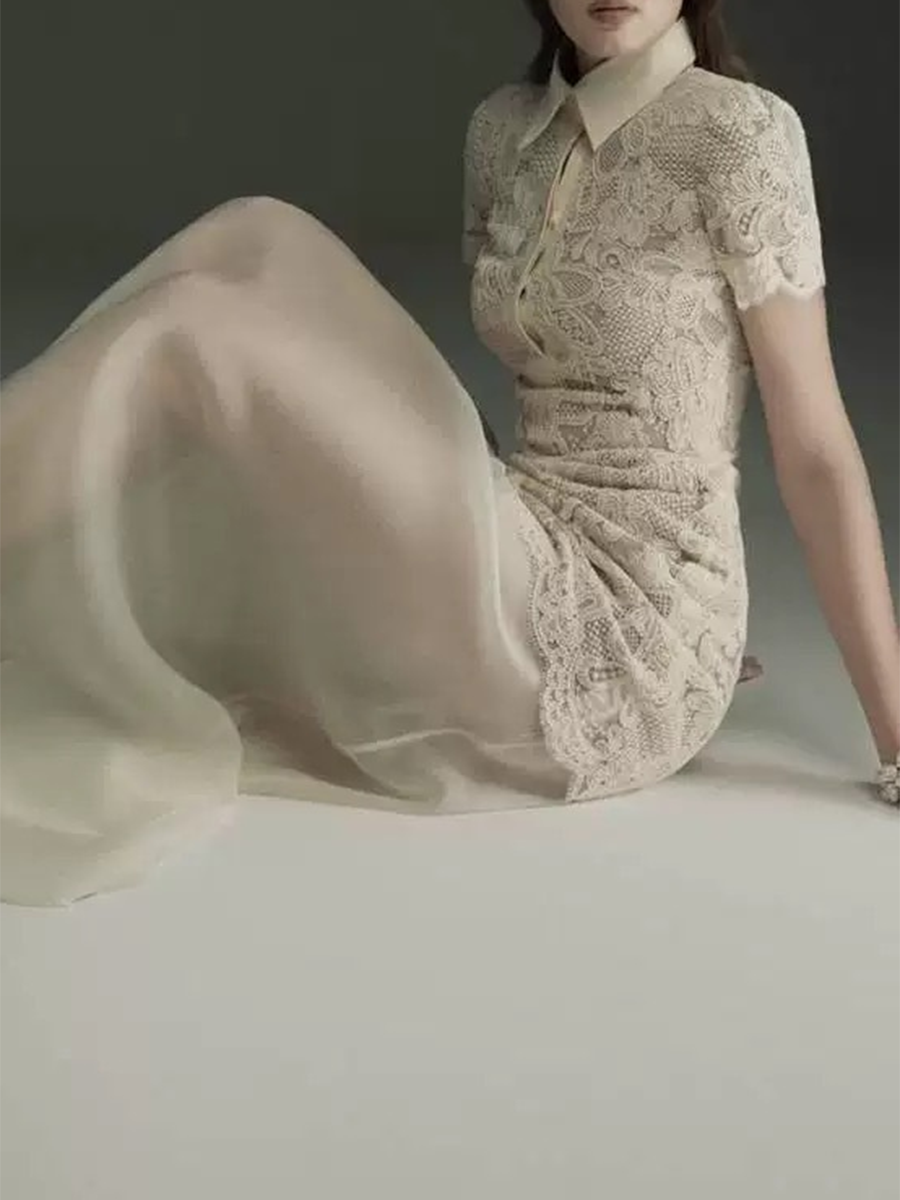 TWOTWINSTYLE Patchwork Lace Dr - Linen Dress Wrap 评论和价格