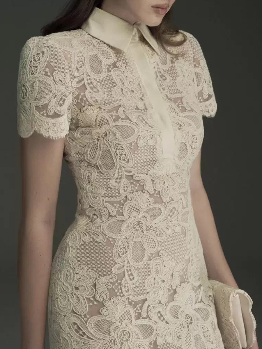 TWOTWINSTYLE Patchwork Lace Dr - Linen Dress Wrap 评论和价格