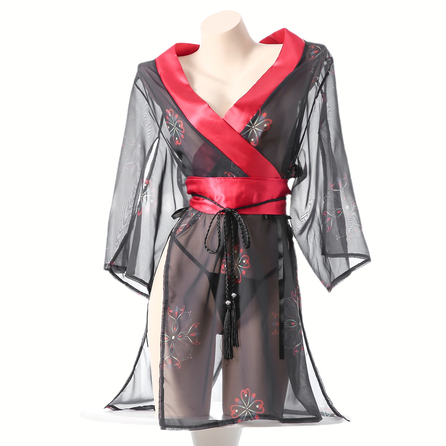 Women's Black Sheer Mesh Japan - Kimono Sheer Floral 评论和价格