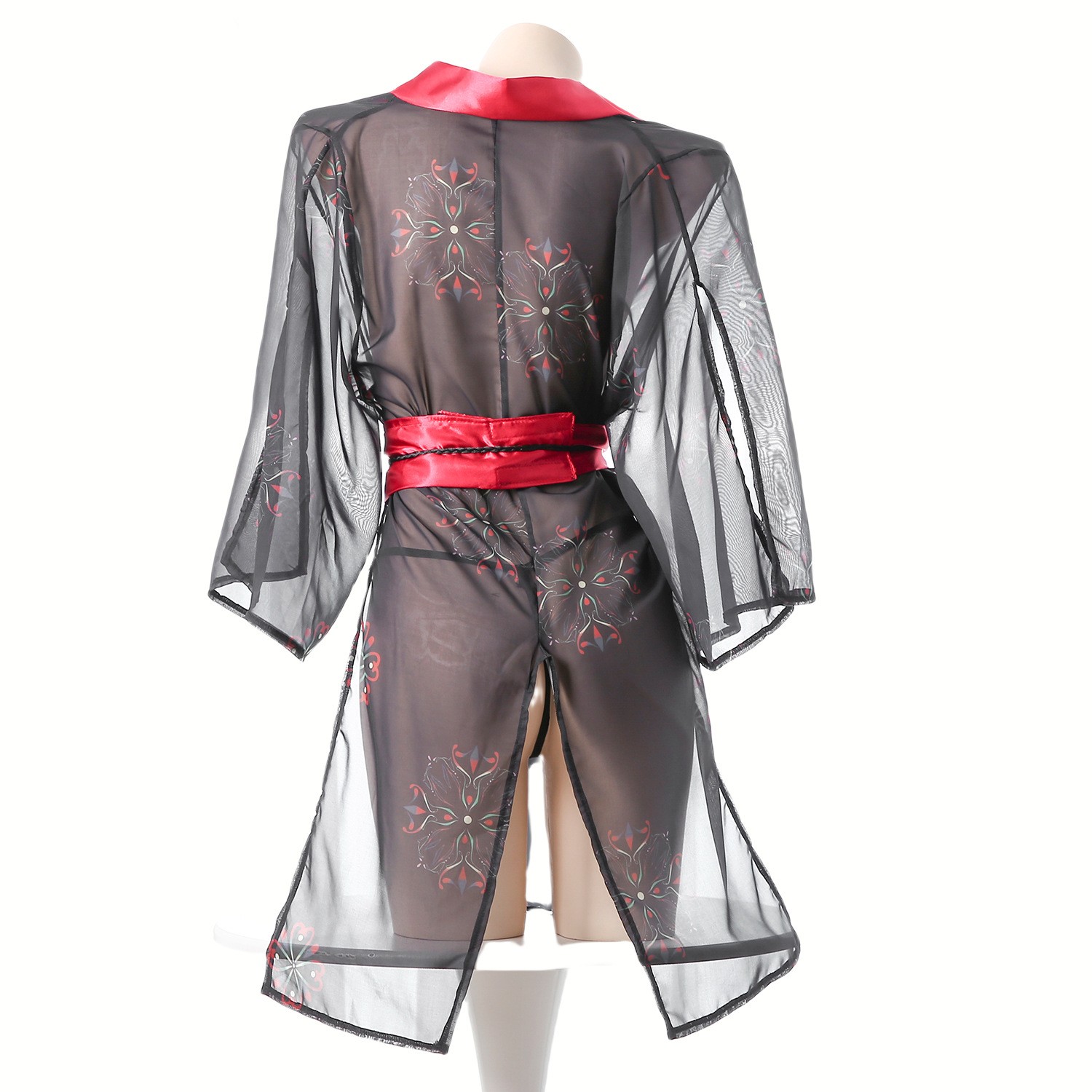 Women's Black Sheer Mesh Japan - Kimono Sheer Floral 评论和价格