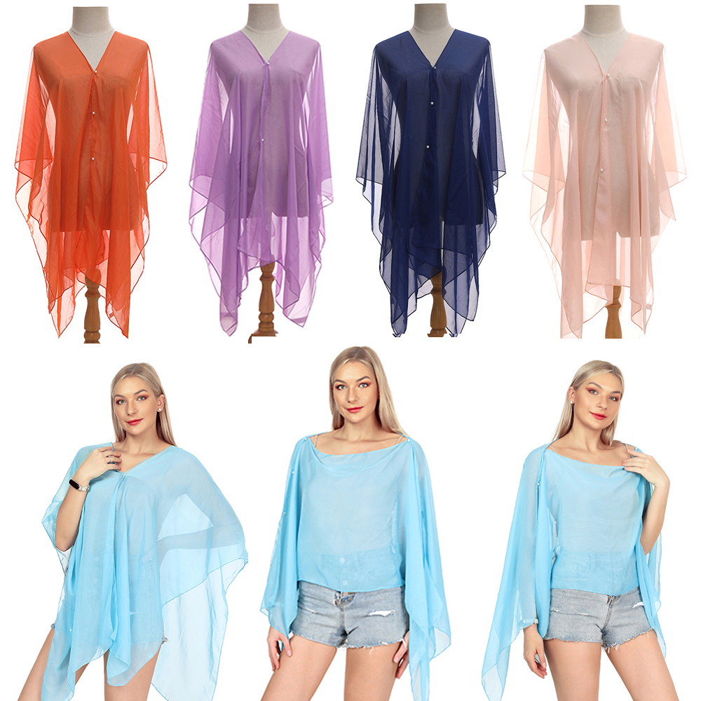 Fashion Solid color Shawl Scar - Cover Up Kaftan 评论和价格