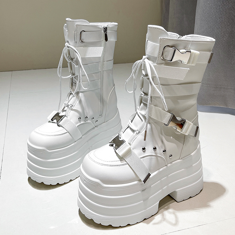 13.5CM,17CM Women Punk Boots A - Wedge Espadrille Women 评论和价格