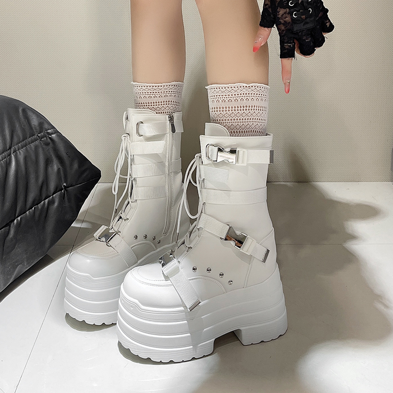 13.5CM,17CM Women Punk Boots A - Wedge Espadrille Women 评论和价格
