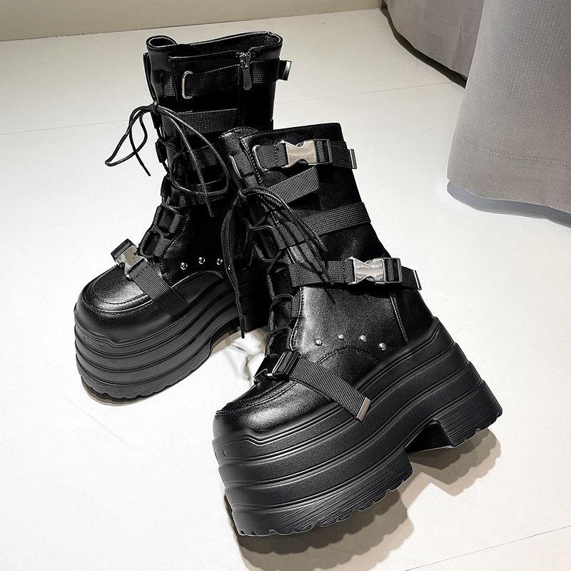 13.5CM,17CM Women Punk Boots A - Wedge Espadrille Women 评论和价格