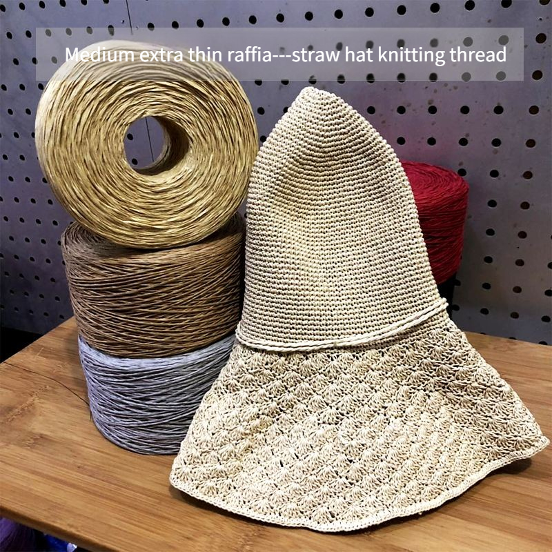 250g/pcs Thin Flat Raffia Yarn - Crochet Bag Raffia 评论和价格