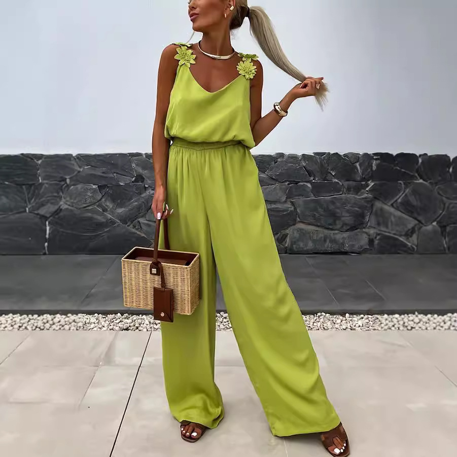 Casual Jumpsuit Strappy Sleeve - Jumpsuit Linen Relaxed 评论和价格