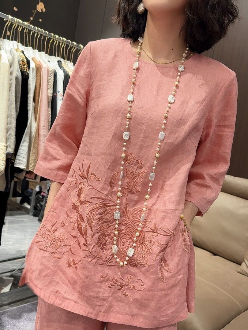 High-End Lightweight Cotton Li - Linen Pant Wide 评论和价格
